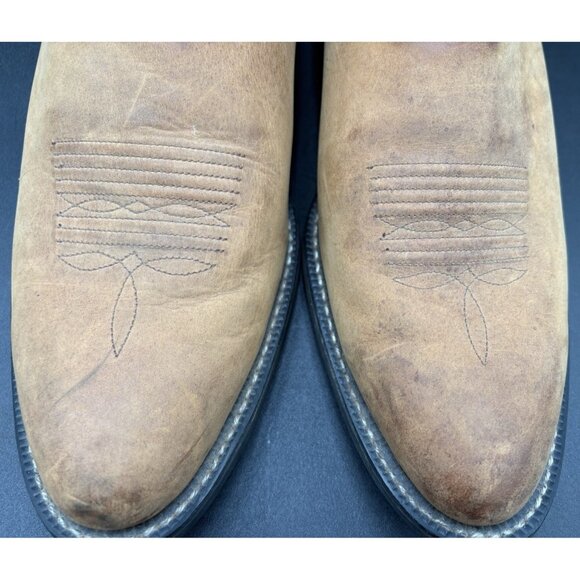 Ariat Western Cowboy Boots Mens 10D Heritage Stockman Distressed Brown Work GUC - Picture 3 of 16